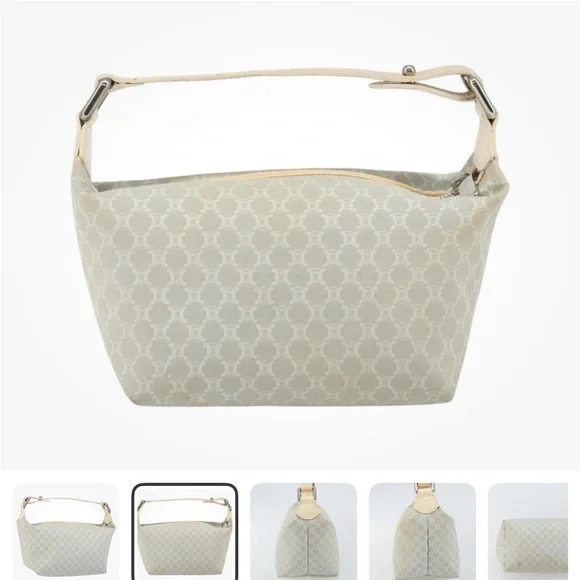 Celine Macadam Canvas handbag white silver - Picture 2 of 16